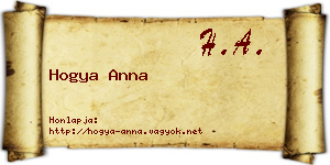 Hogya Anna névjegykártya